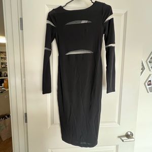 Black/mesh long sleeve dress